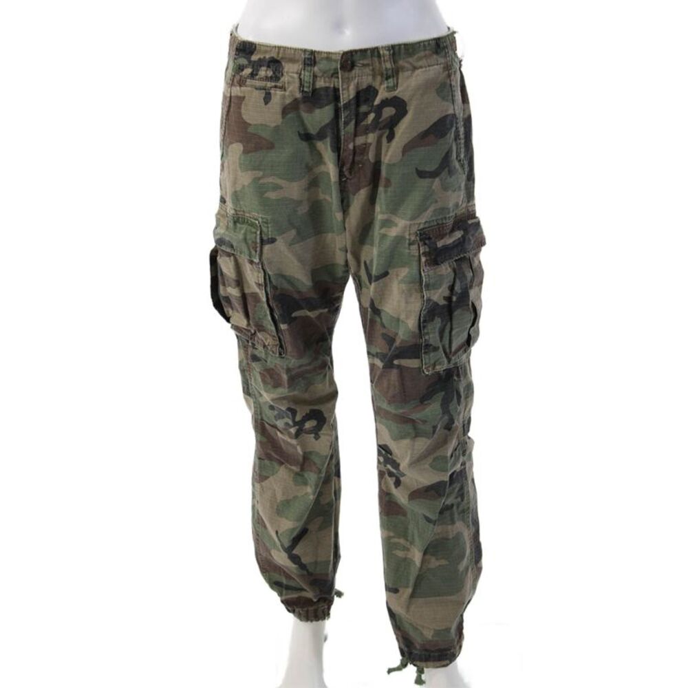 MNML Mens Green Camo Cargo Jogger Pants Cotton Army Size 29
